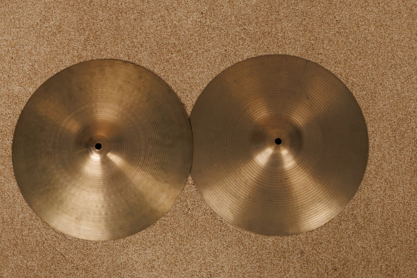 Vintage Zildjian A 14" Hollow Logo Rock Hi Hat Cymbals 1222g 1455g
