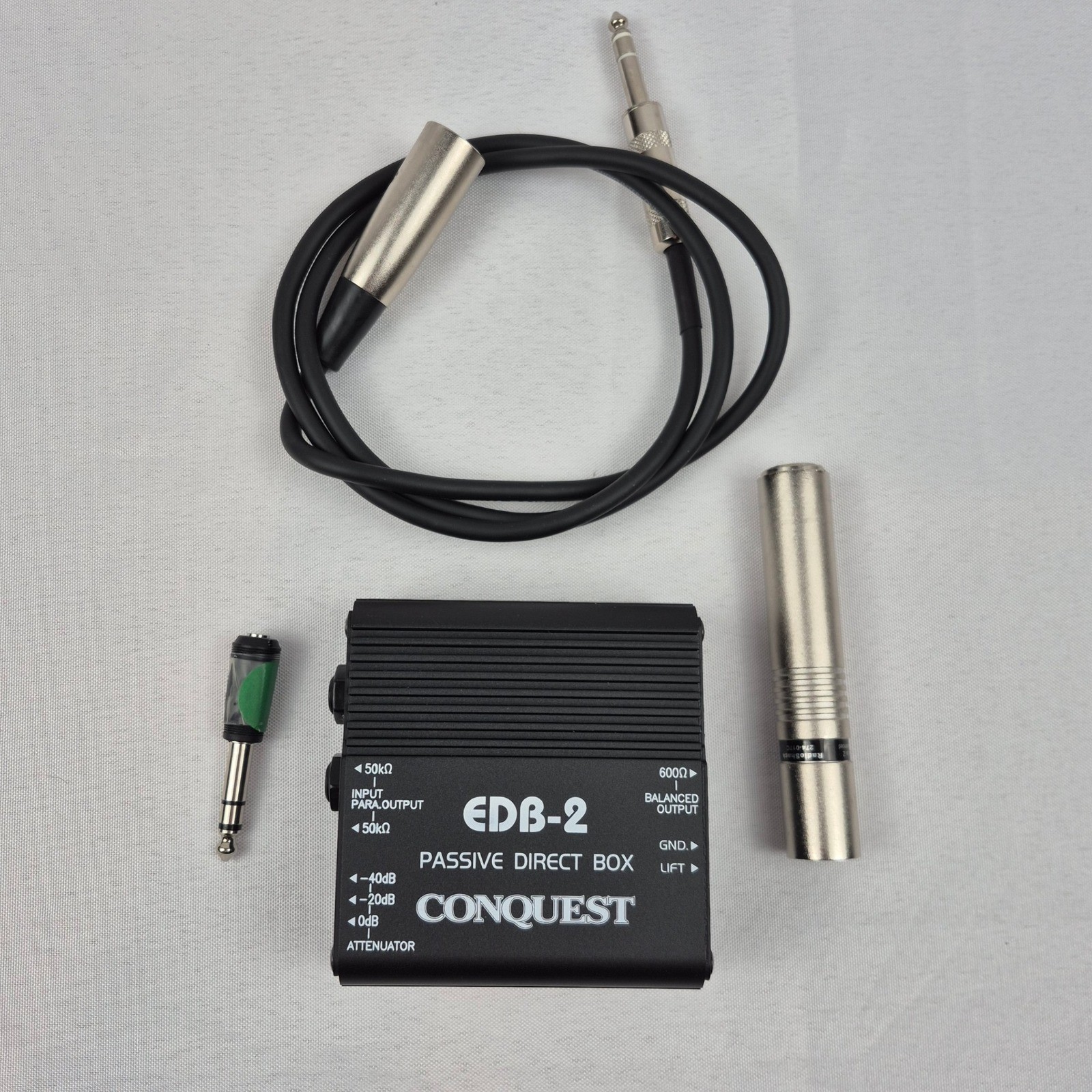 Conquest EDB-2 Passive Direct Box DI Unit w/ Cables – Untested Audio Equipment