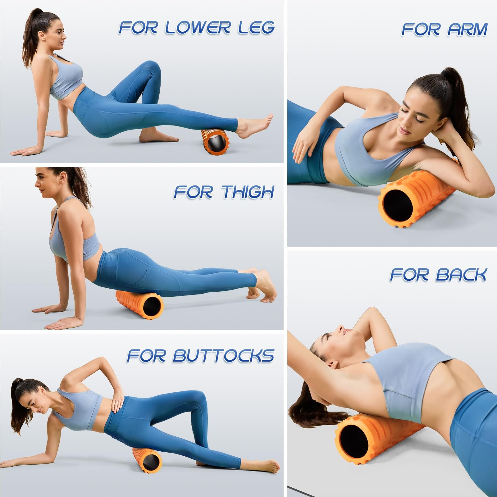 Krightlink Foam Roller High Density Foam Roller Set for Deep Tissue Muscle Massa