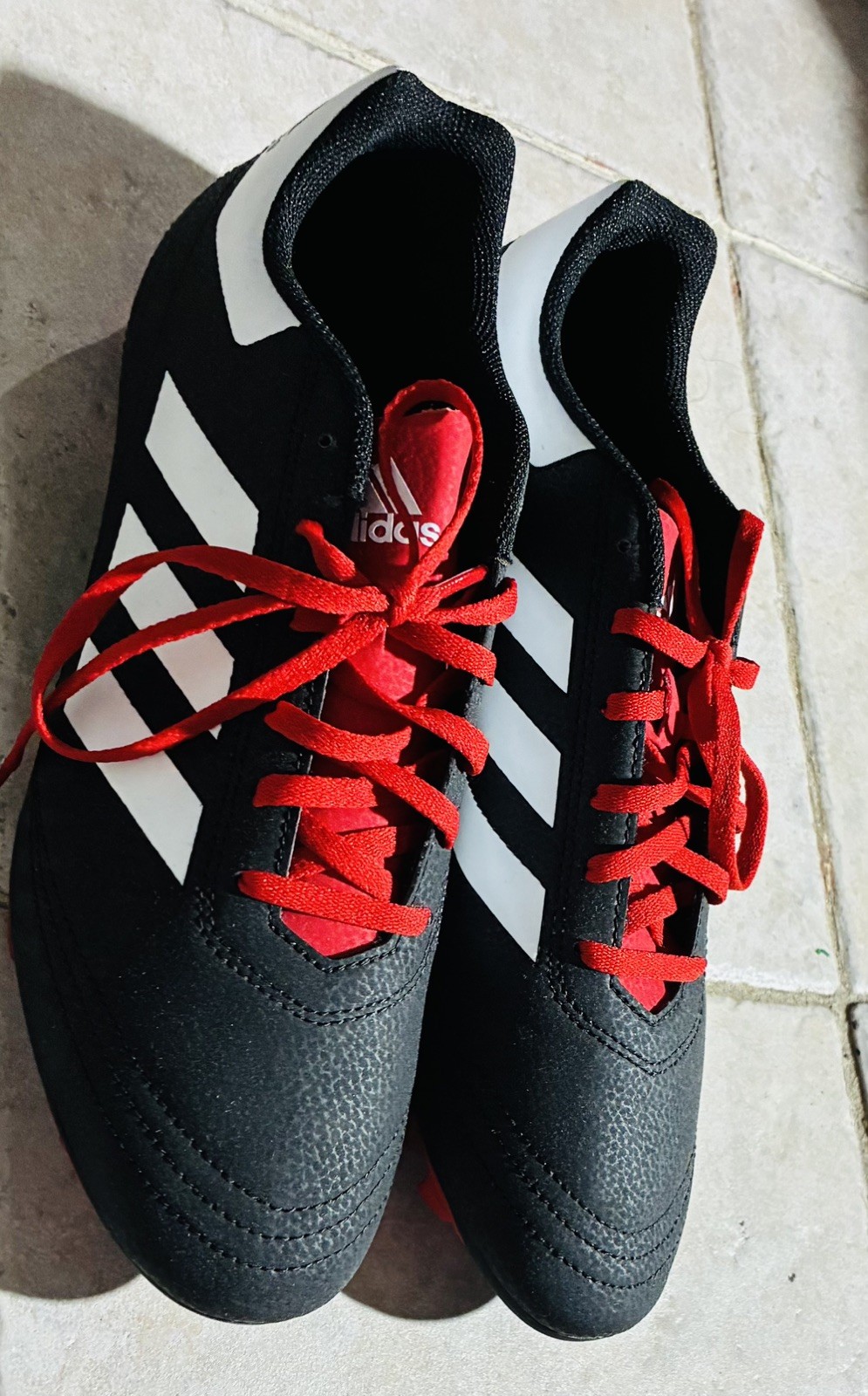 Adidas Goletto Black And Red Mens Cleats New No Box Size U.S 11.