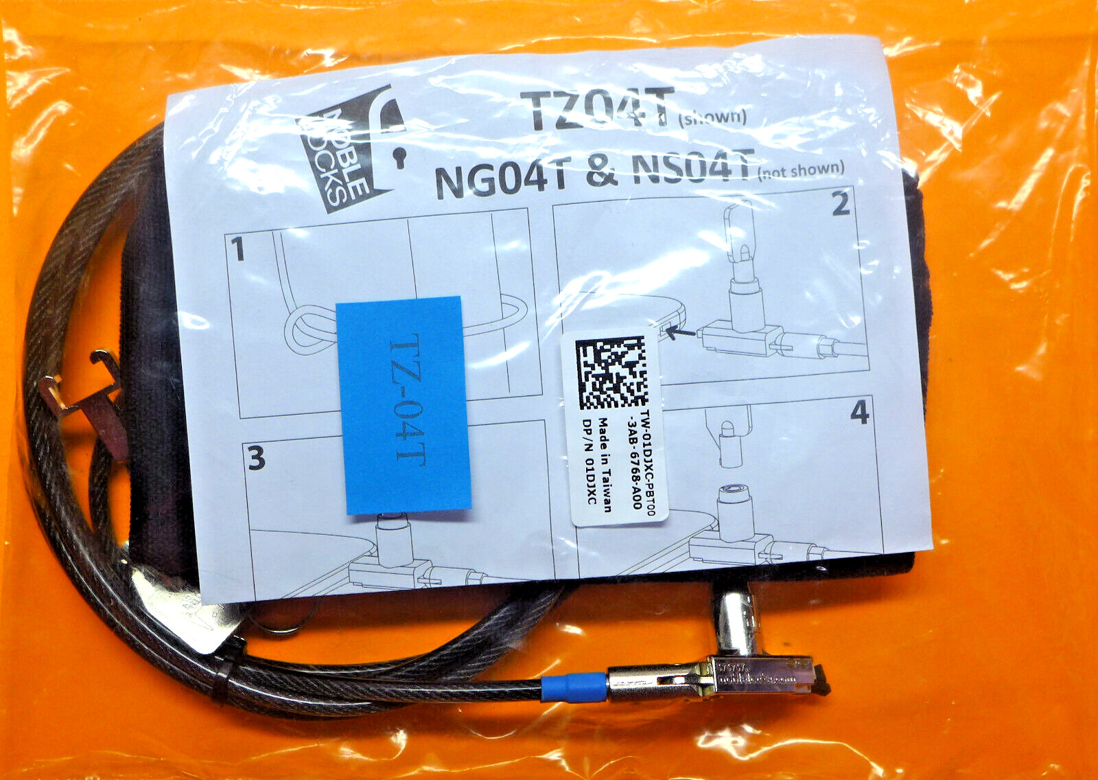 New Dell Low Profile Lock With 2 Keys And Pouch Laptop Lock Security 1DJXC