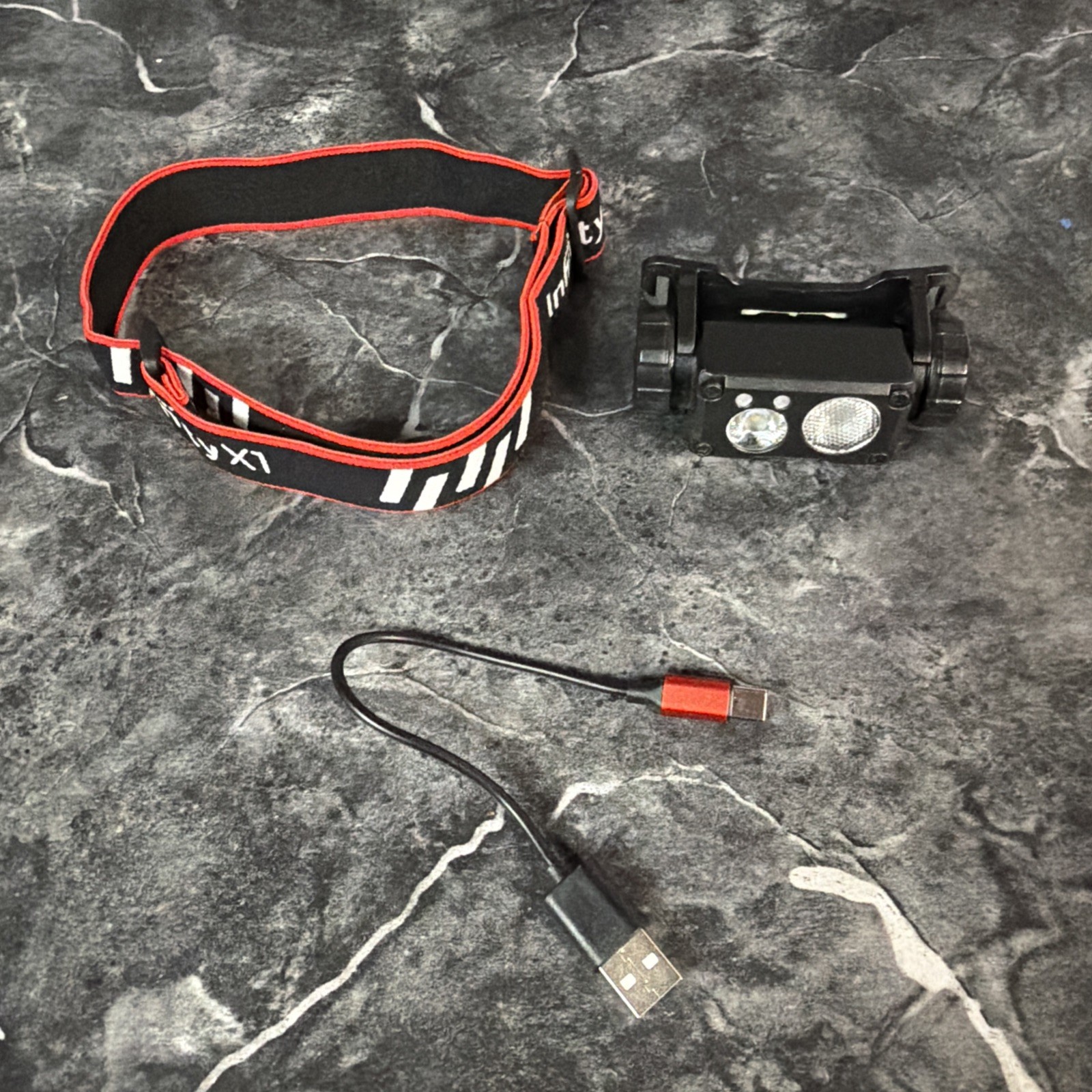 Infinity X1 1500 Lumen Rechargeable LED Headlamp - Single Unit with Cable