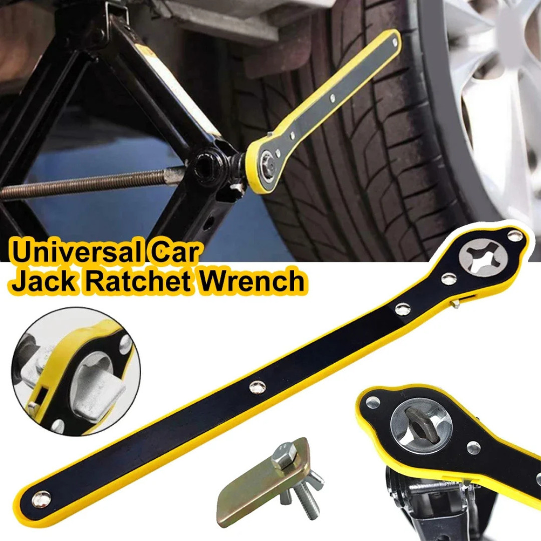 Share Labor Saving Car Jack Ratchet Wrench Long Handle Scissor Jack 360° Knob