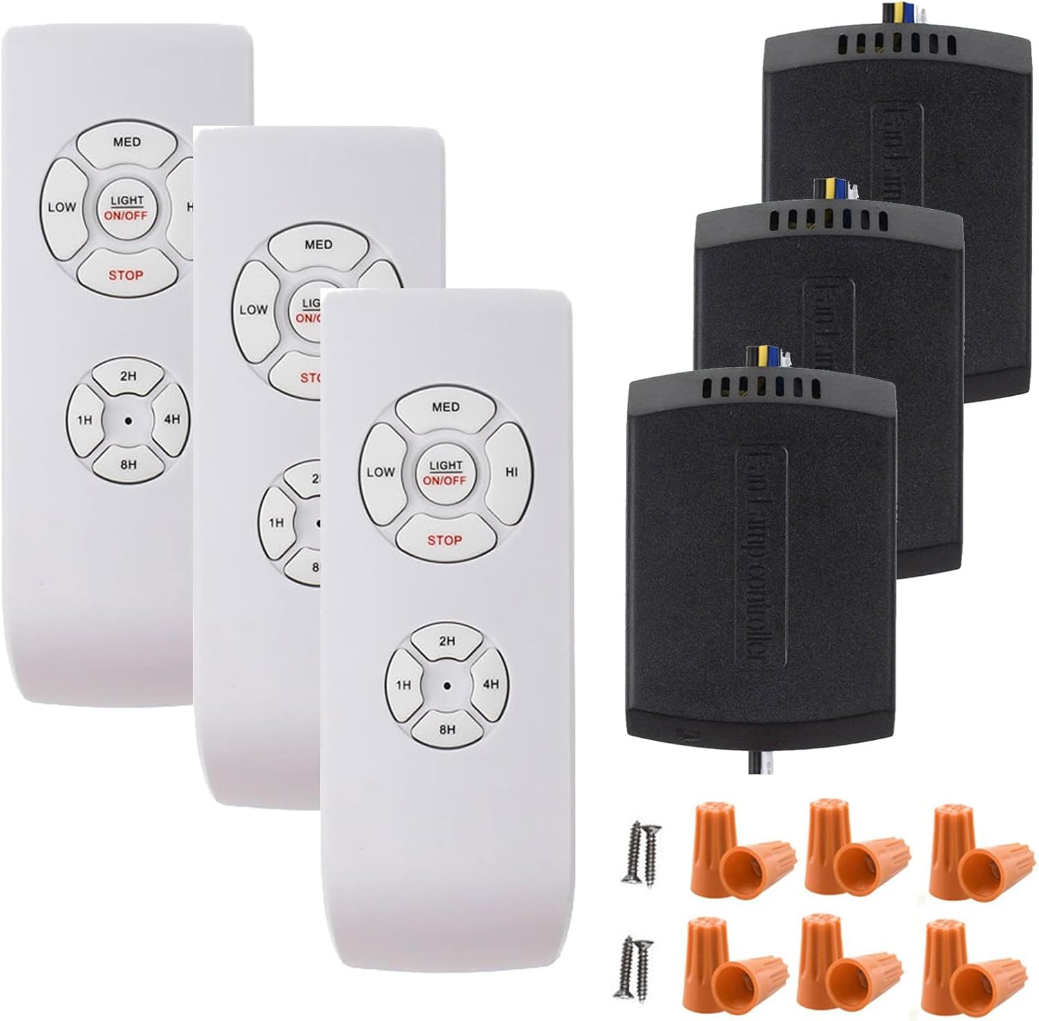 3 Pcs Universal Ceiling Fan Remote Control Kits, Small Size Receiver Light Timin