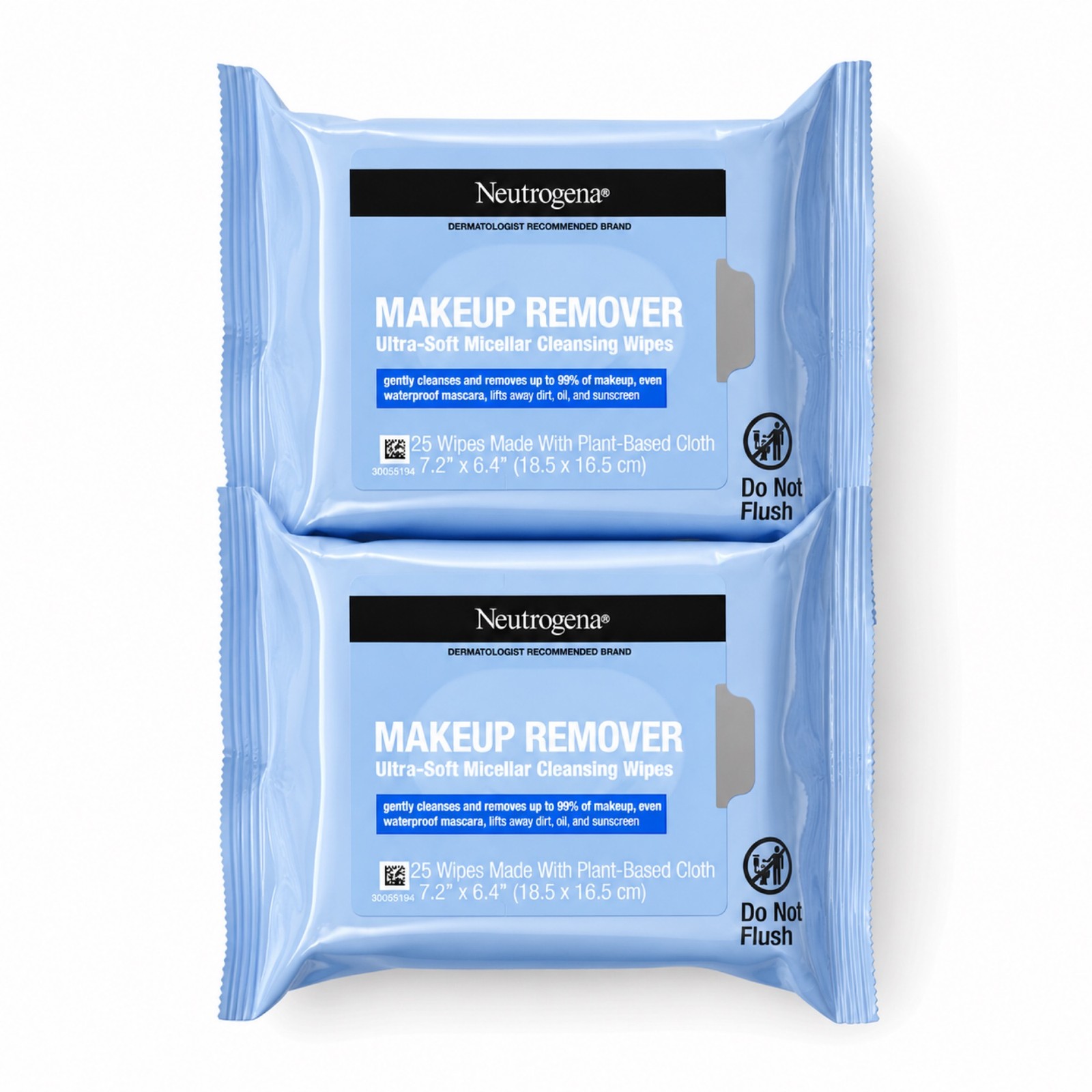 Neutrogena Makeup Remover Ultra-Soft Micellar Cleansing Wipes 2x25ct Plant-Based