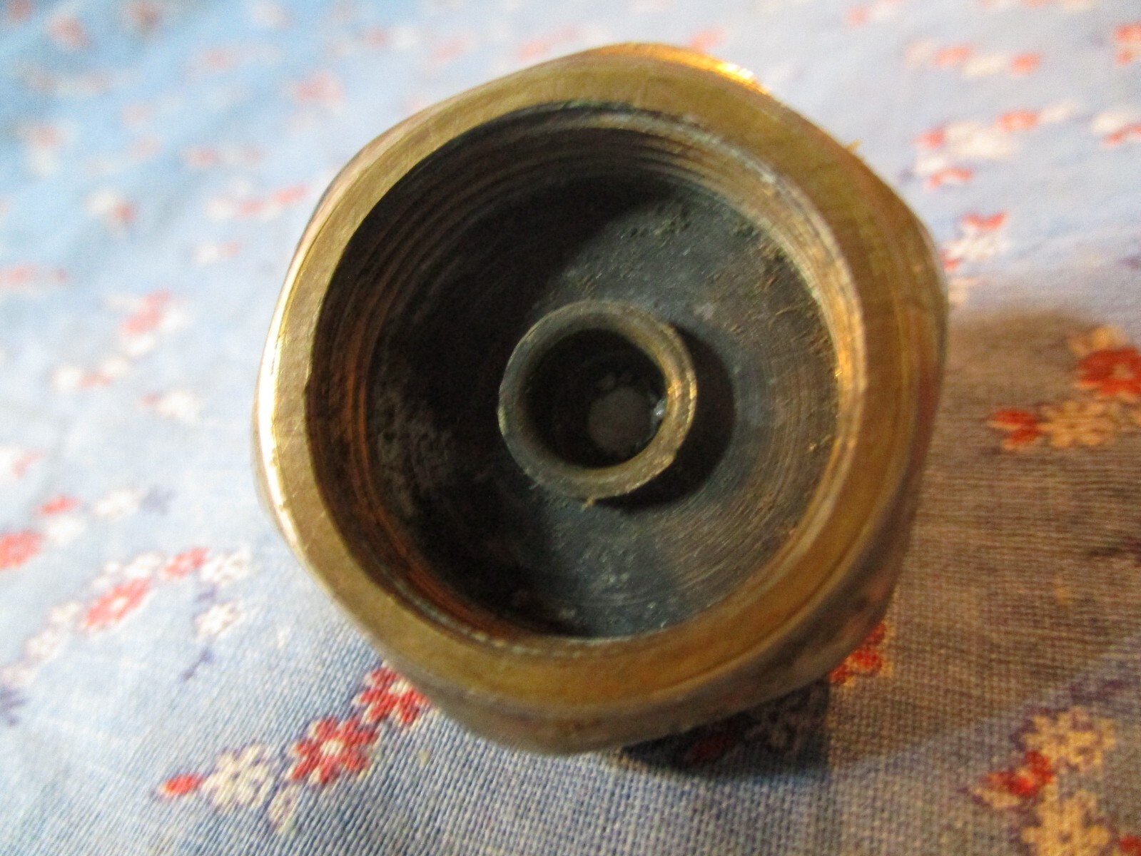Old HOT Faucet Cap Nut Threaded Hot is Porcelain As Found Condition