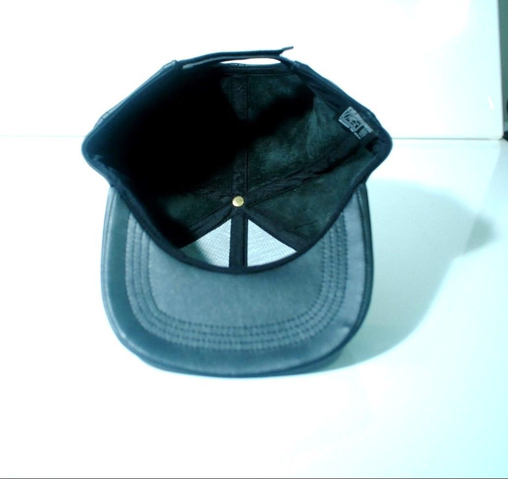 PLAIN GENUINE Leather Snapback Flat Bill Hat cap BRAND NEW made in USA