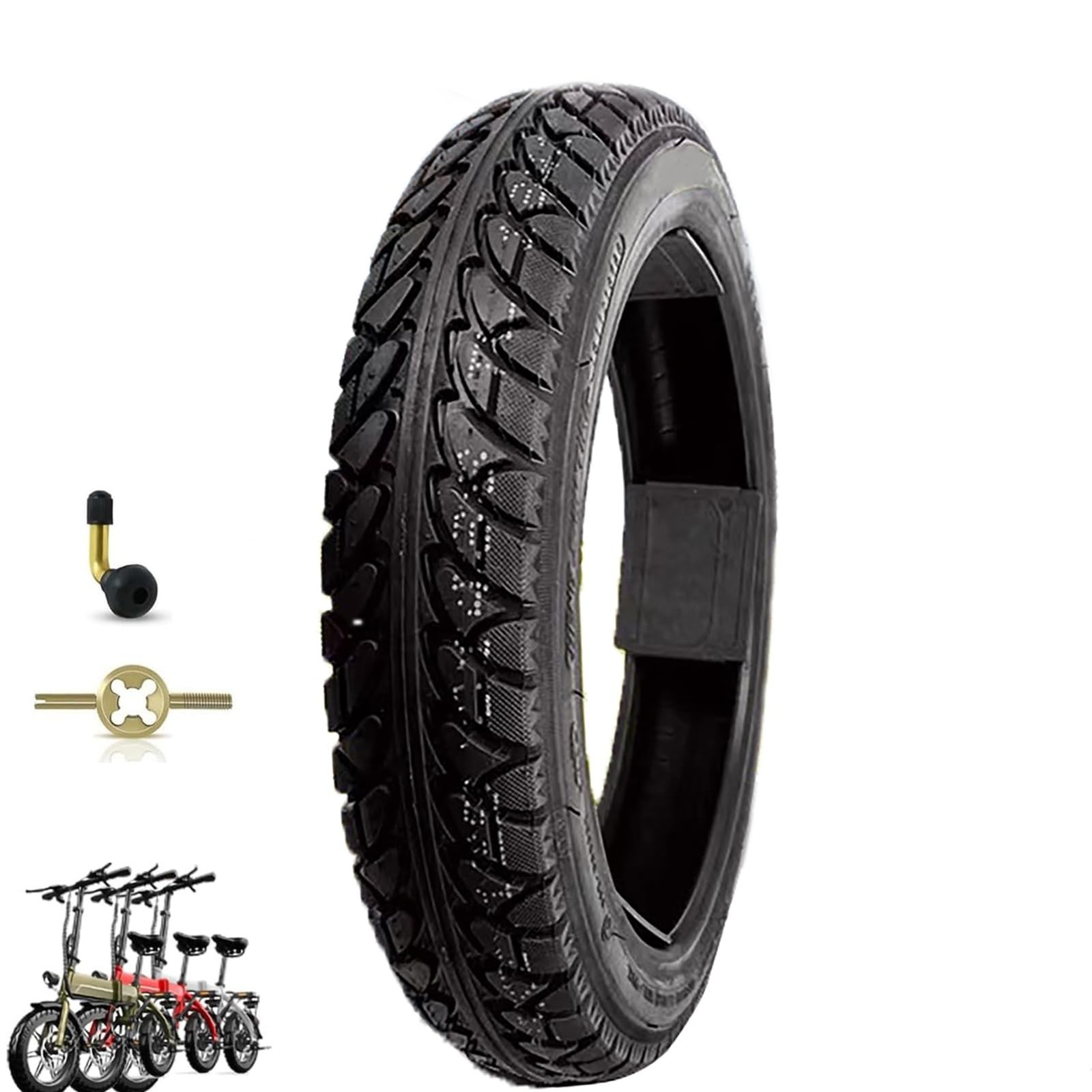 14 x 2.125 Electric Bike Tire Tubeless, 14X2.125 Tubeless Tire with Angled Va...