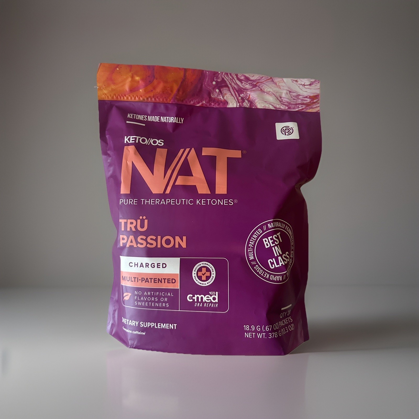 Pruvit Keto OS NAT Tru Passion Charged Ketones Drink Mix | Keto Energy Focus