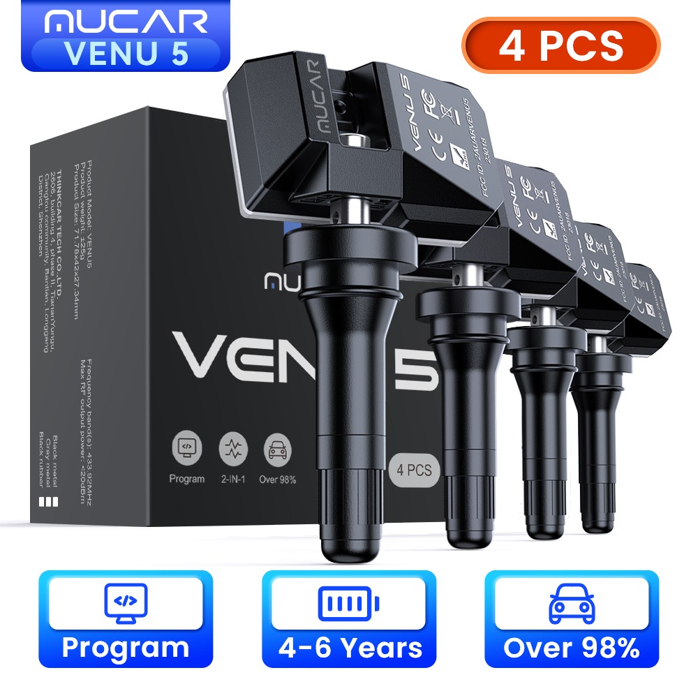 MUCAR VENU 5 TPMS Sensor VENU i Pro Car Tire Pressure Monitor Tester 315&433MHz