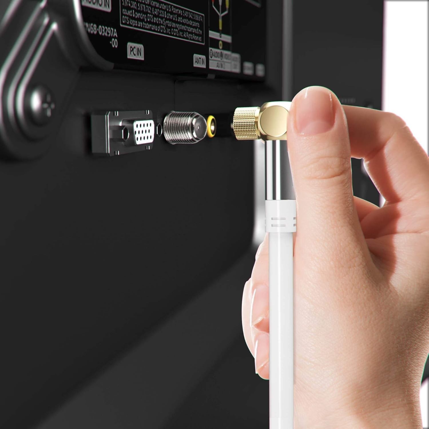 RG6 Coaxial Cable 25ft with 90-Degree Angled Connector - Ultimate Flexibility