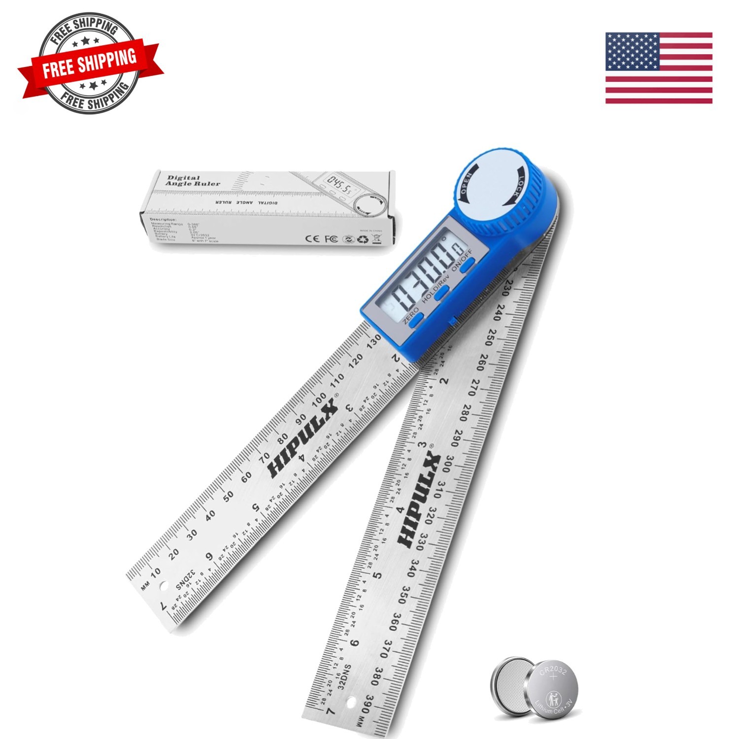 Digital Angle Finder Ruler, 7 Inch 2-in-1 Stainless Steel Angle Finder Tool, ...