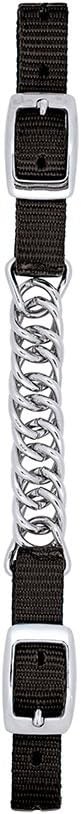 Weaver Leather Curb Strap - 5/8” Black Nylon with 4 1/2” Flat Link Chain and