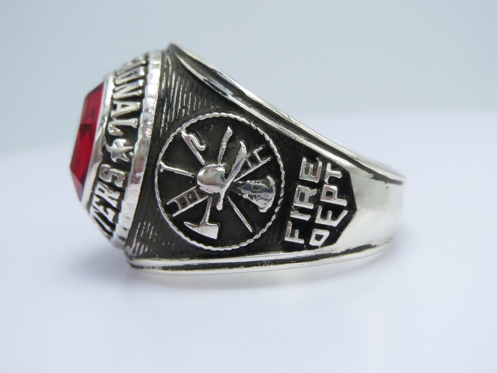 SILVER 925 , RING , FIRE FIGHTER RING , PROFESSIONAL RING , US Size 12 ,