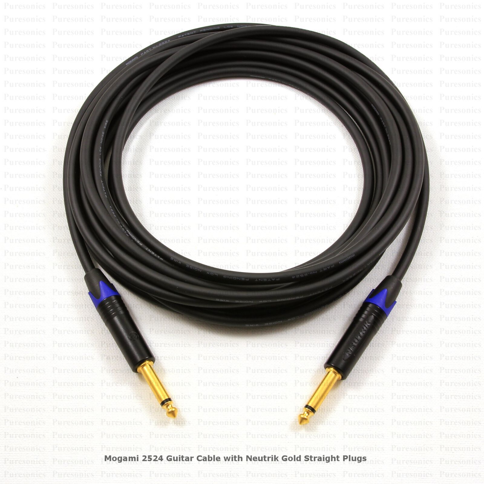 MOGAMI GOLD 2524 GUITAR CABLE | NEUTRIK GOLD PLUGS | Choose your options & buy!