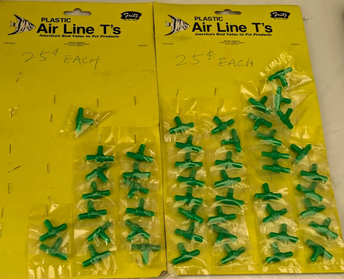 Pack of 49 Plastic Aquarium T Shape Air Pump Line Tube Tubing Connectors Green