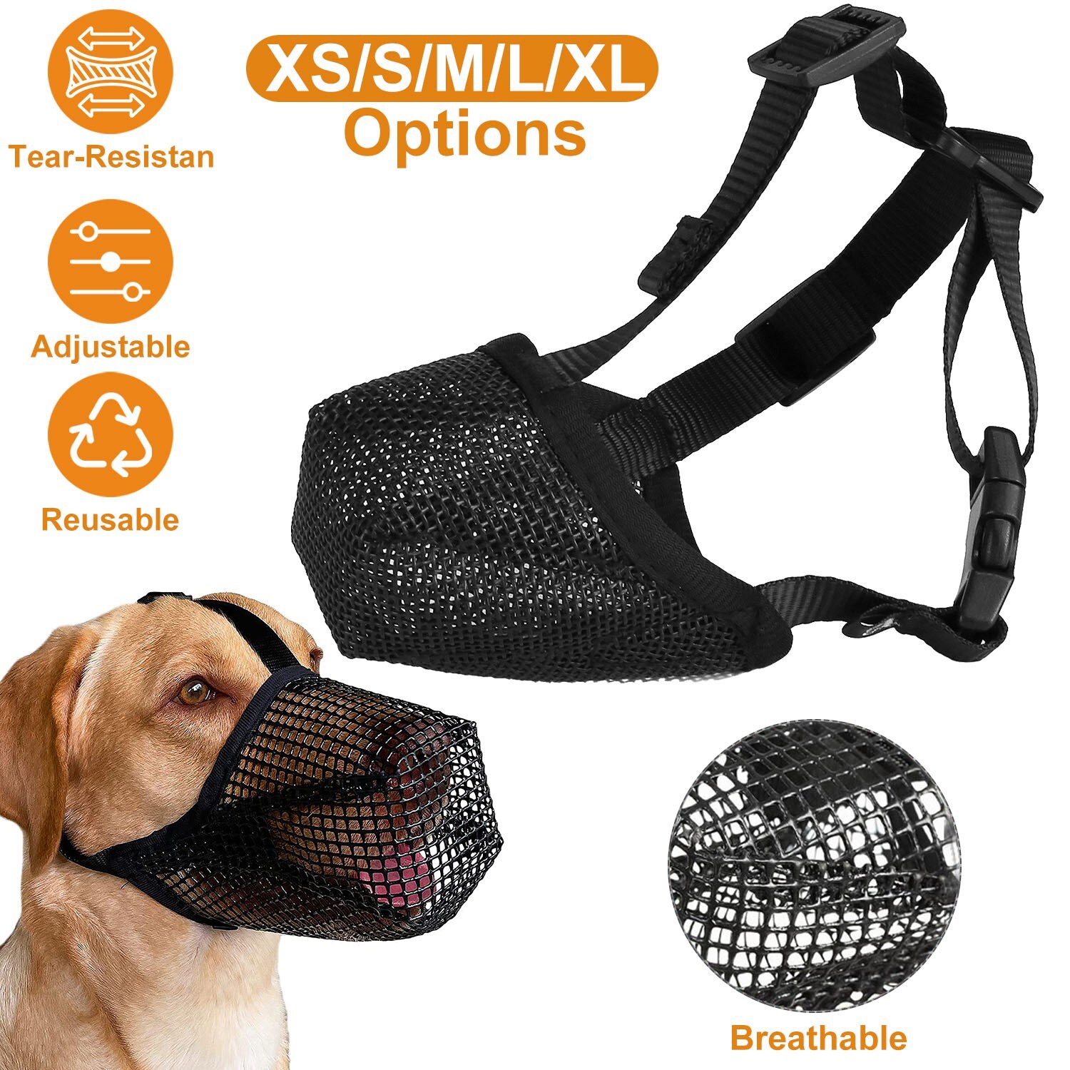 Dog Mesh Muzzles Mask for Anti Biting Barking Chewing Pet Mouth Cover Portable