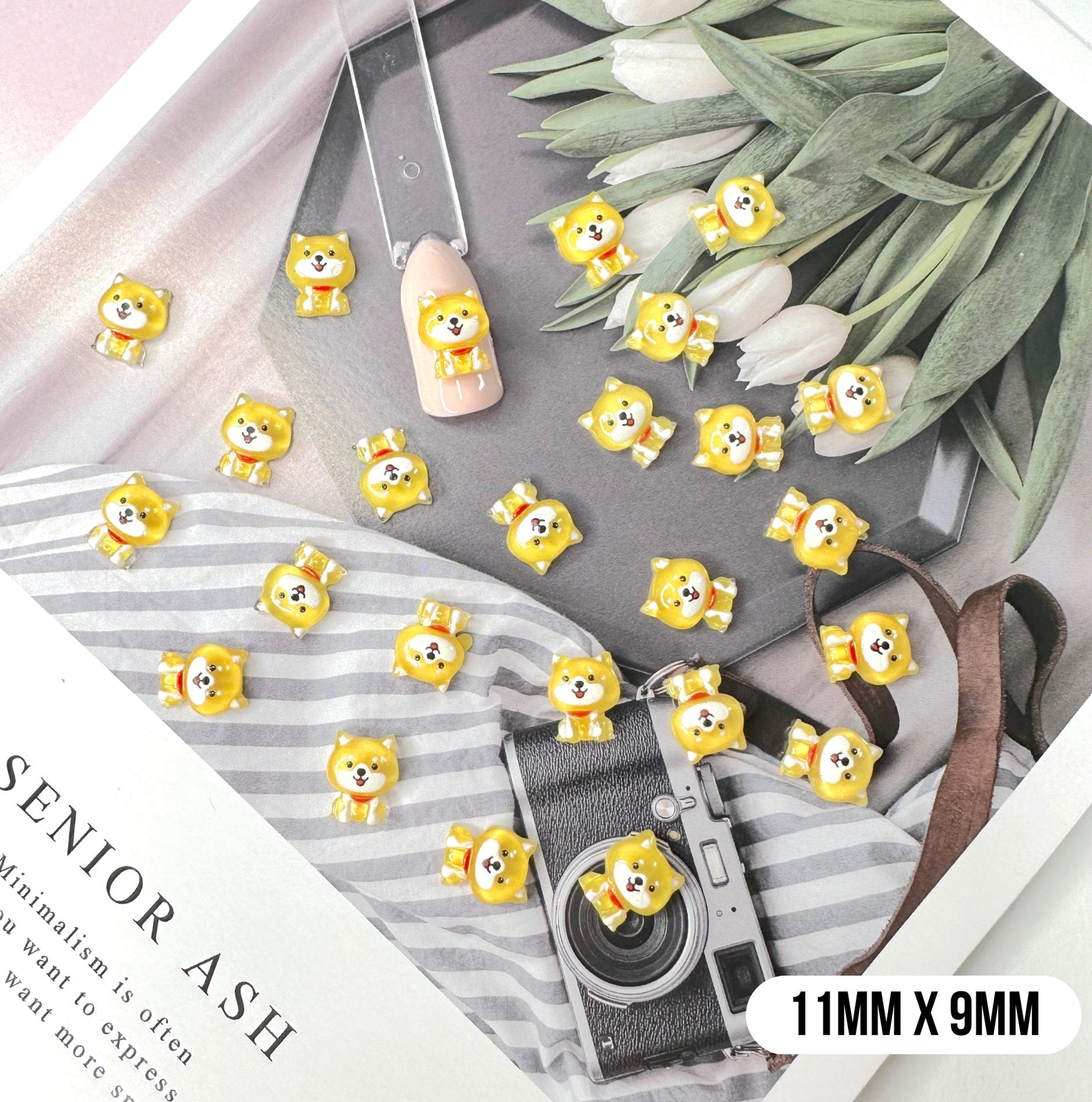 Kawaii Shiba Inu Dog, Animal Themed 3D Nail Art Charms, Mini Cabochon