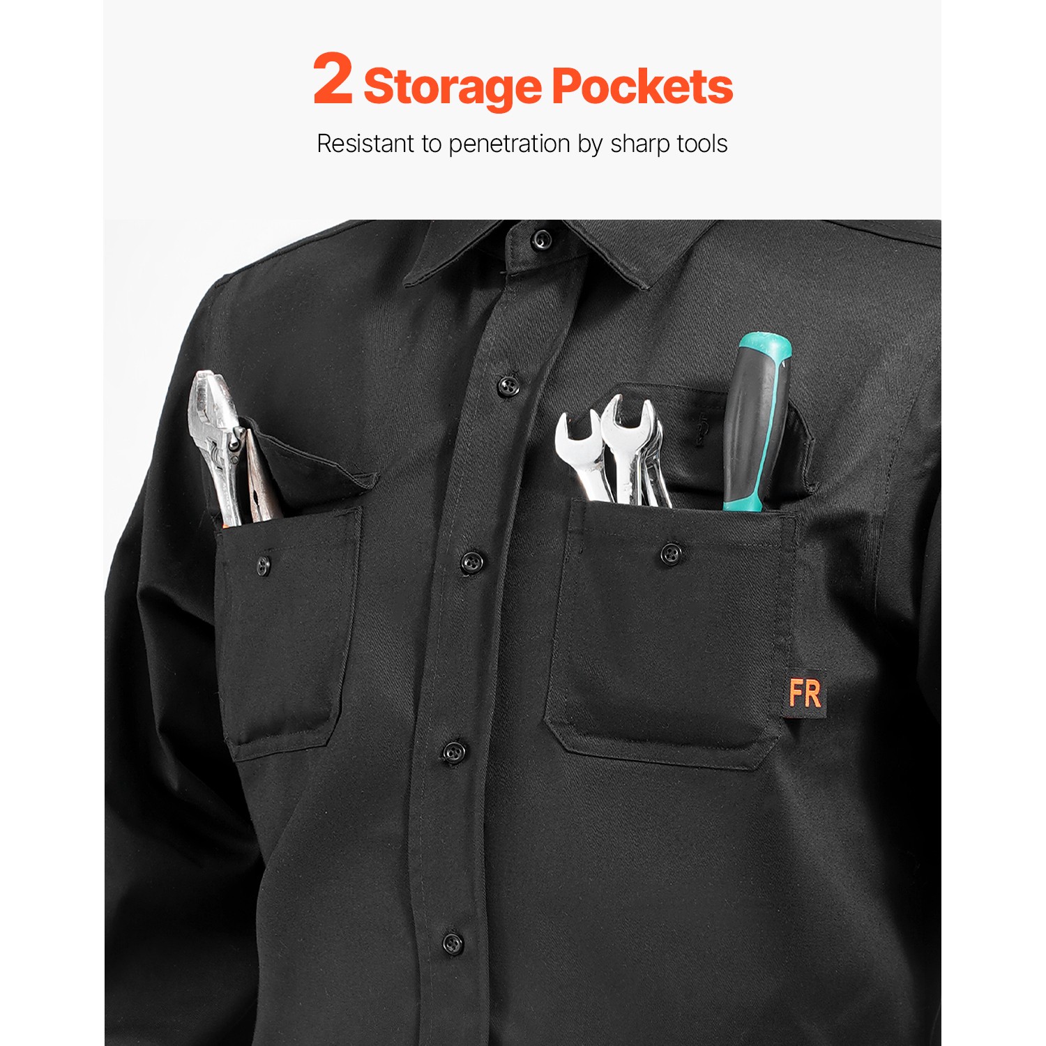 Flame-Resistant Welding Jacket M Size 7oz FR Cotton Welding Safety Jacket