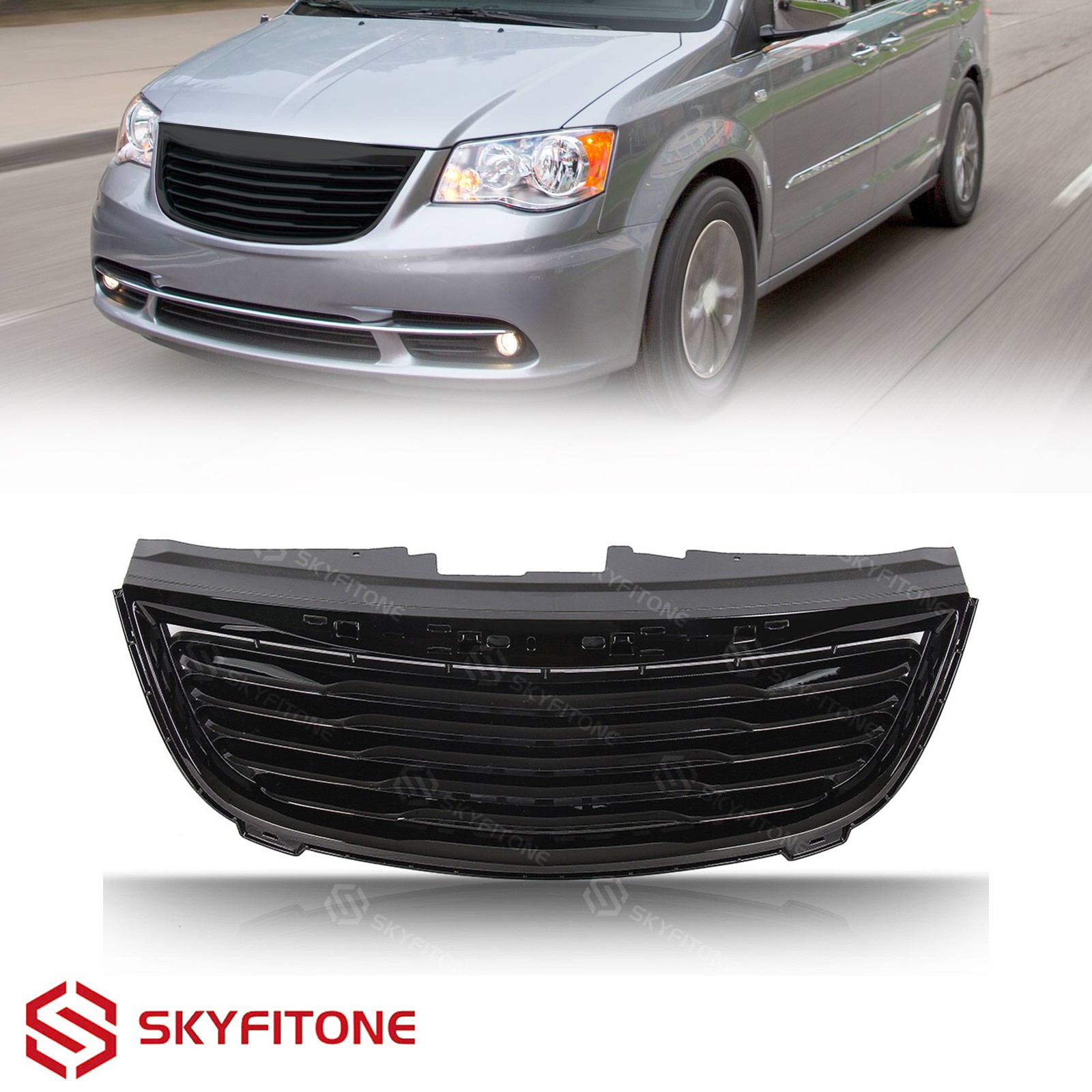 Fits Chrysler Town & Country 2011-2016 Front Grille Black CH1200350 68100692AB