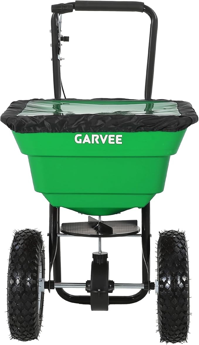 80LBS Walk Behind Broadcast Spreader Universal Push Lawn Spreader Garden Yard