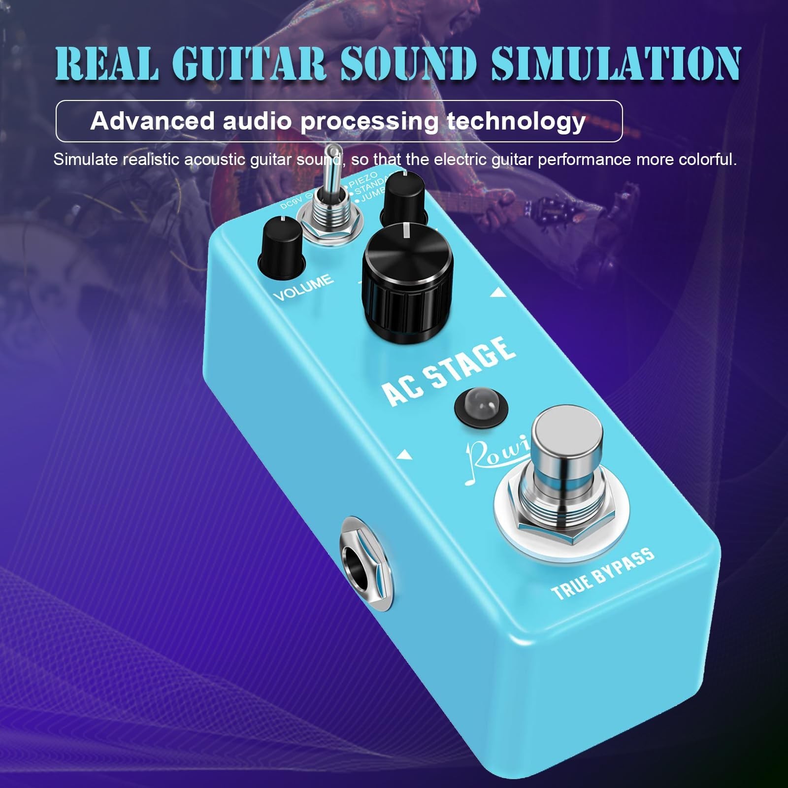 Rowin Acoustic AC Stage Acoustic Guitar Simulator Pedal