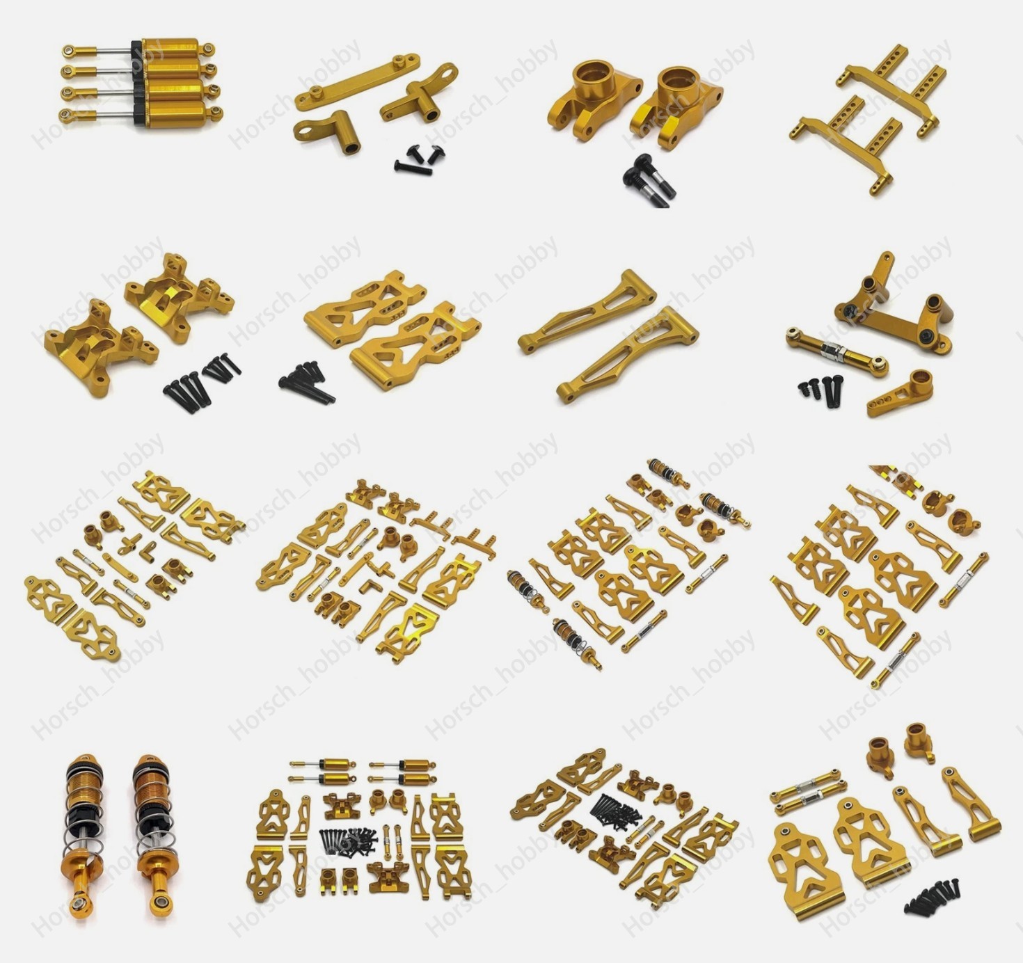 For SCY 1/16 16101-106 16201 JJRC Q130A/B Q141 D843-YW Alloy Upgrade Parts Gold
