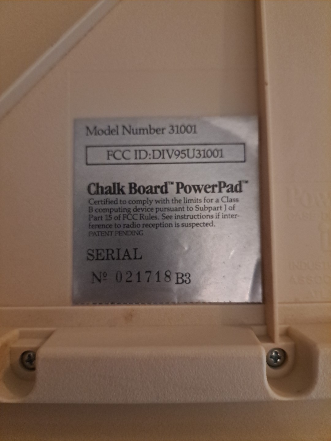 Vintage Powerpad Chalkboard INC. 1983 ' Untested