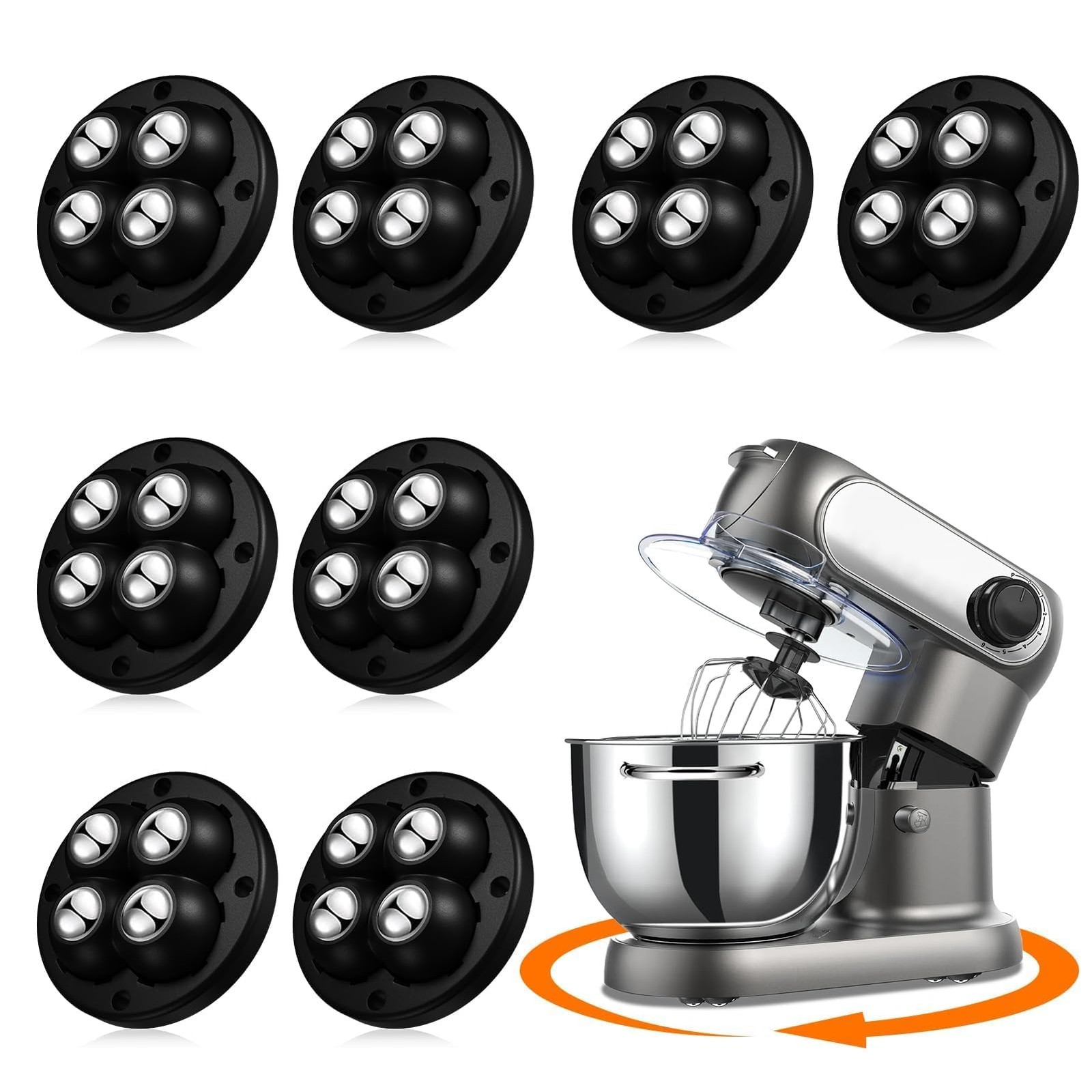 Self Adhesive Caster Wheels, Appliance Rollers for Kitchen Appliances, 360° S...
