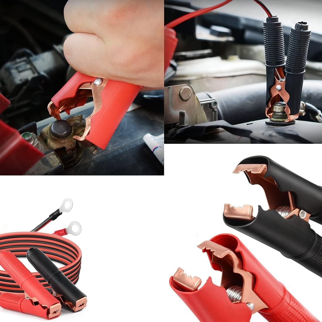 2 PCS Alligator Clips Booster Jumper Cable 30A-50A 13 AWG 3.3FT Automotive