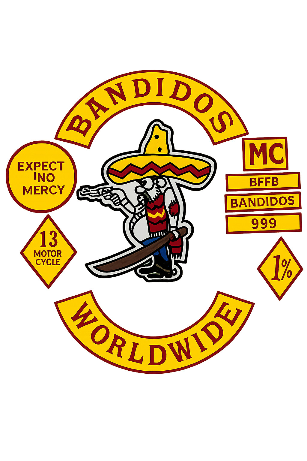 Bandidos MC Patch Embroidered Motorcycle Jacket Vest Back Rocker Sew on patches