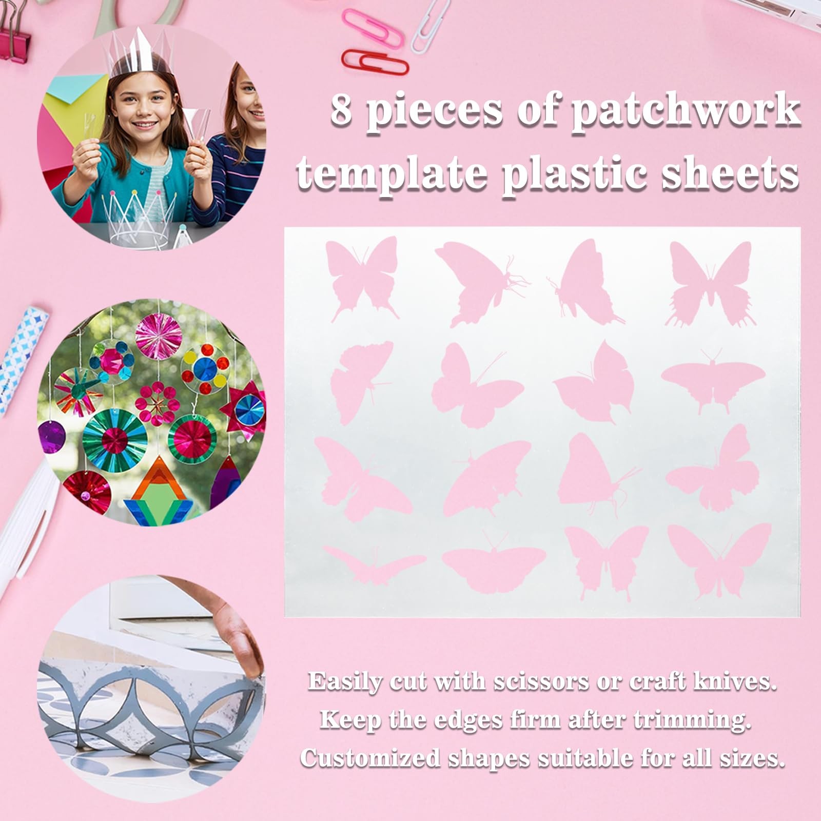 12x18 Inch Quilting Template Plastic Sheets Translucent, 8 Pack | Sewing Temp...
