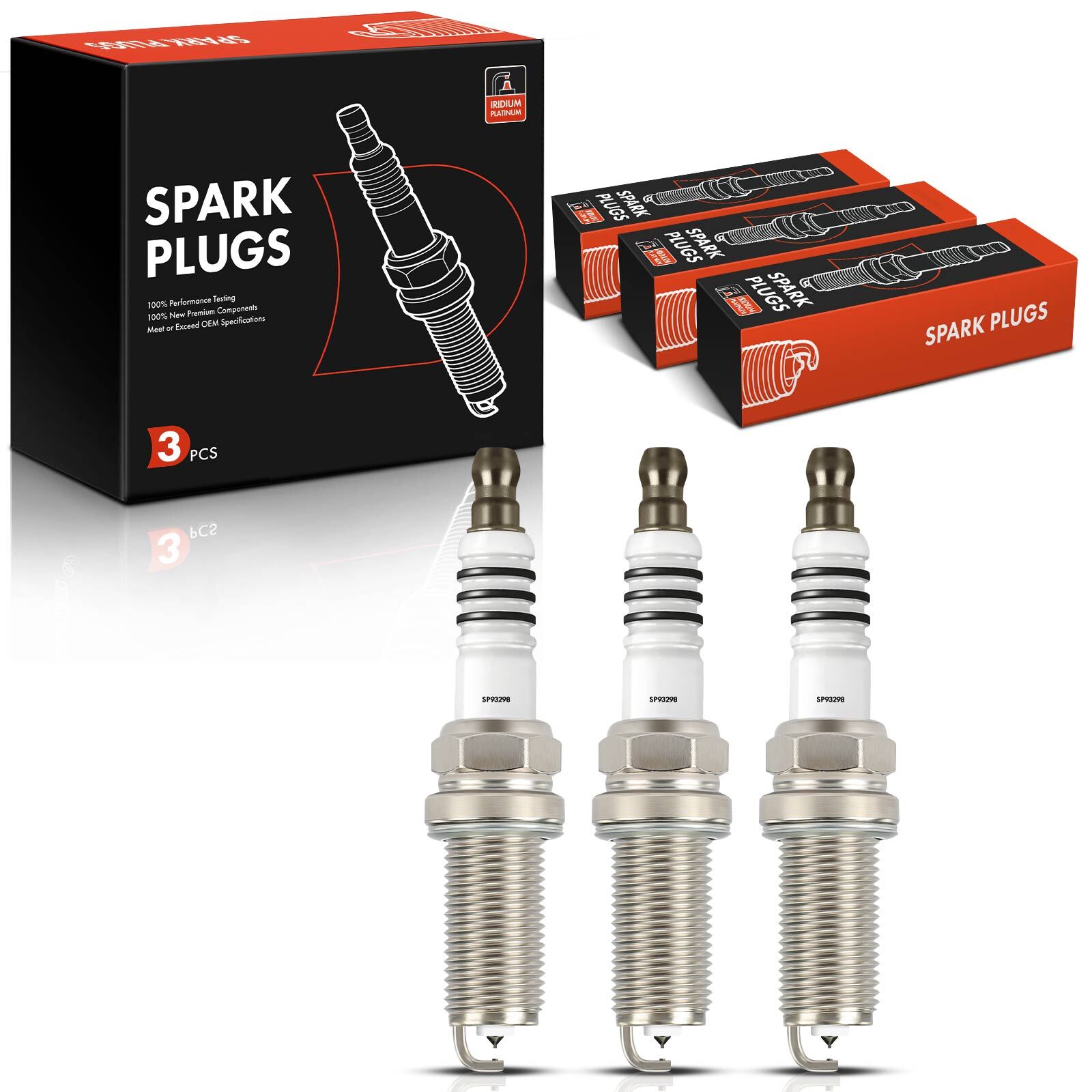 3Pcs Iridium & Platinum Spark Plugs for Mitsubishi Mirage 2014-2015 2017-2020