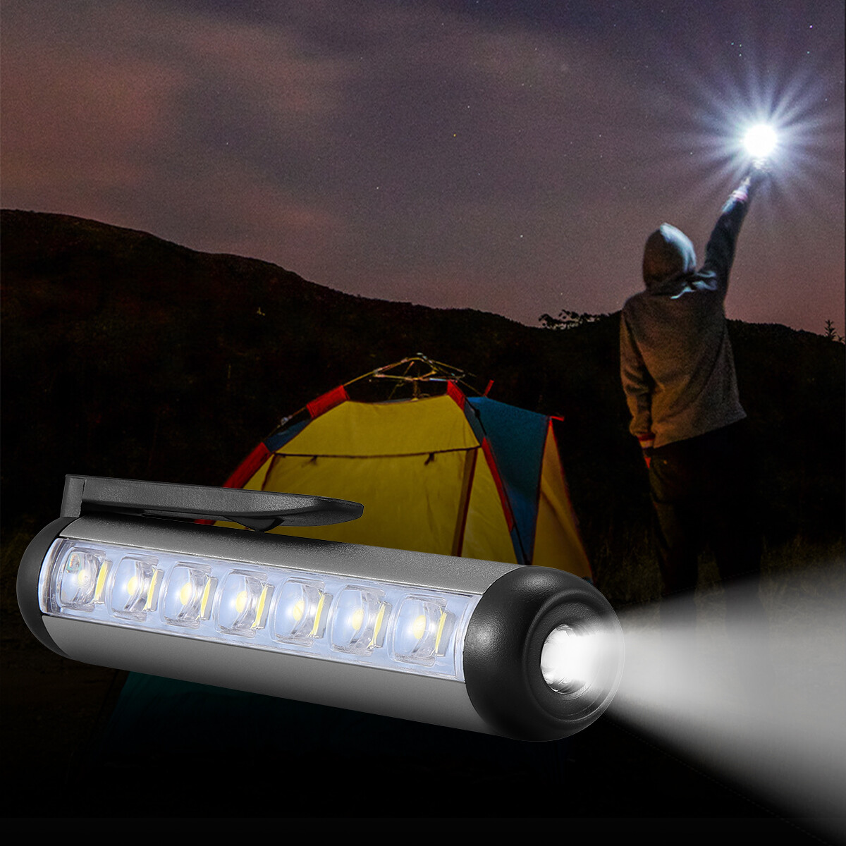 Pen Light Mini LED Magnetic Rechargeable Work Light Flashlights Pocket Light US