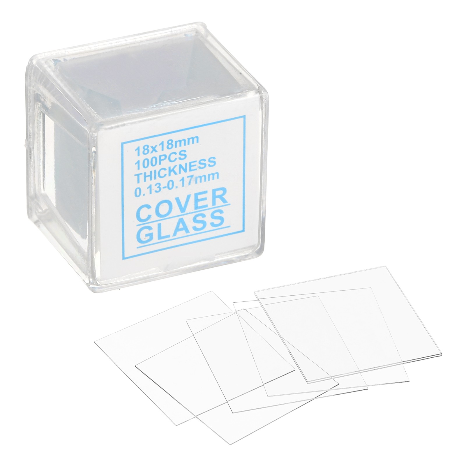 100 Pcs 18x18mm Cover Slips Microscope Cover Square