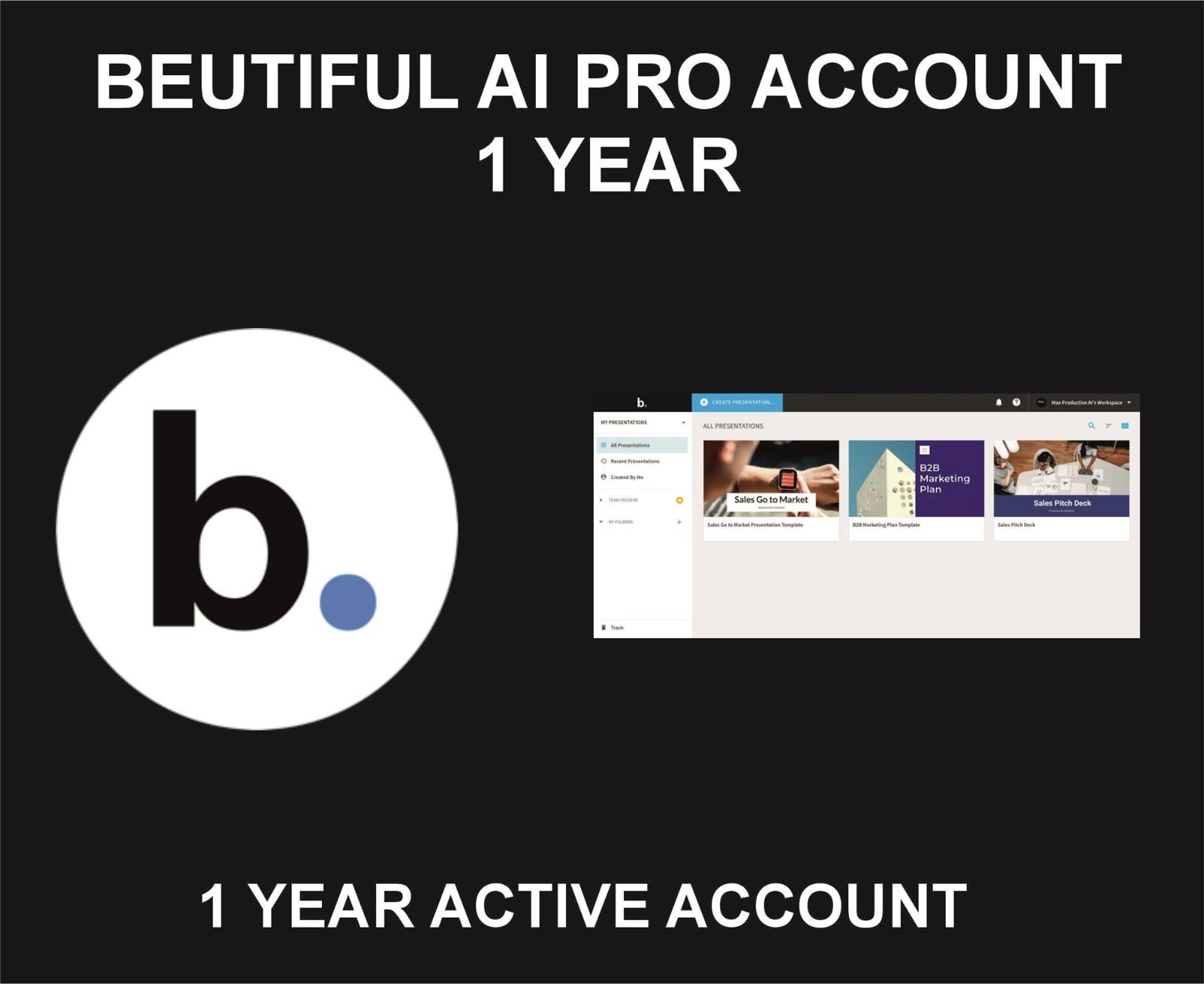 Beautiful Ai Pro, 1 Year, Account