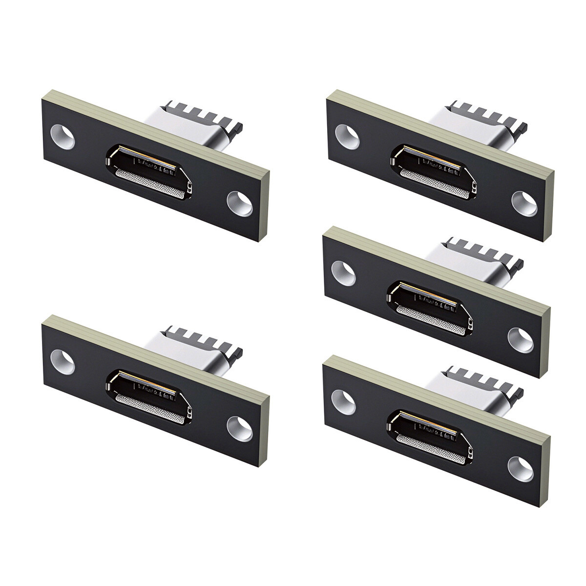 Micro-USB 5Pin Female Type-B Socket DIY OEM Connector Panel Mount Type USB 2.0