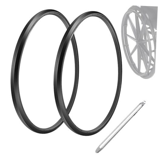 Wheelchair Rear Wheel Replacement Tire, 24 "X 1" Universal Flat-Free Black