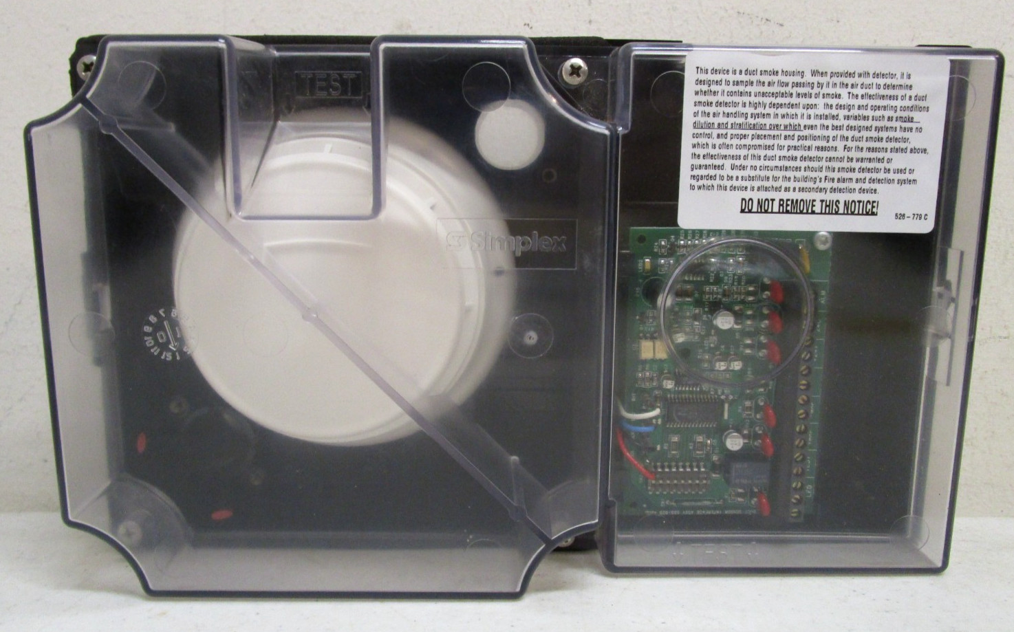 NEW SIMPLEX 4098-9756 TRUE ALARM DUCT SENSOR HOUSING