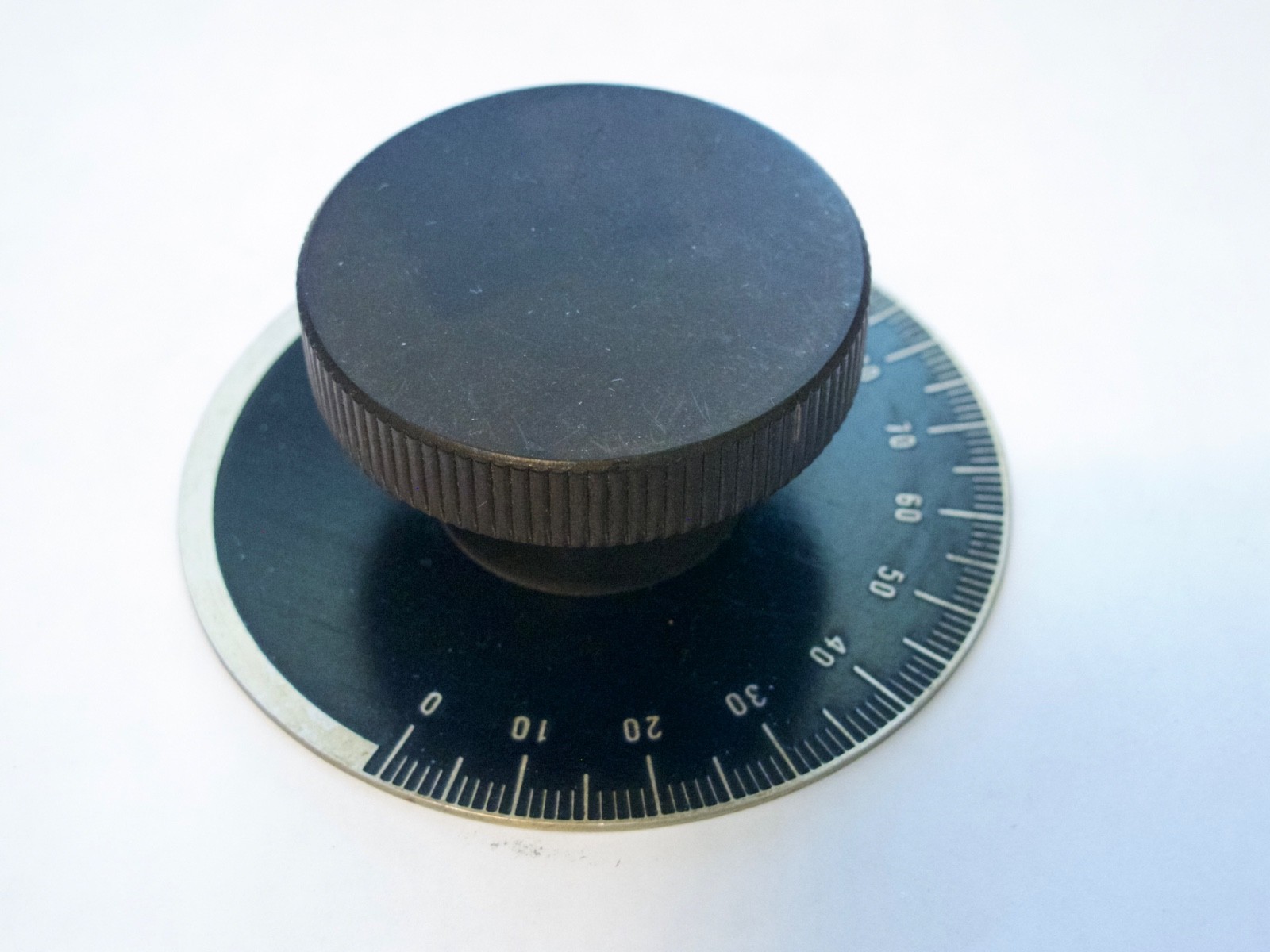 Vintage Ham Radio Precision Instrument Military Dial Plate & Knob Marked 0-100