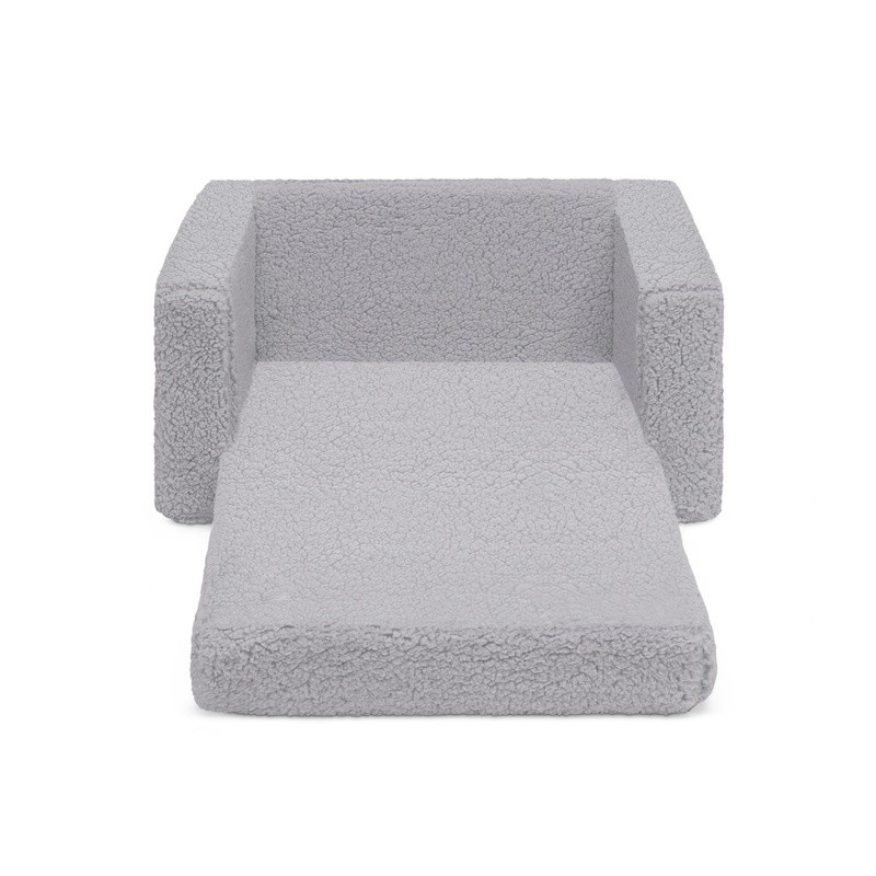 Convertible Kids Chair Lounger Sherpa Foam Sleeper 2-in-1 Toddler Furniture New