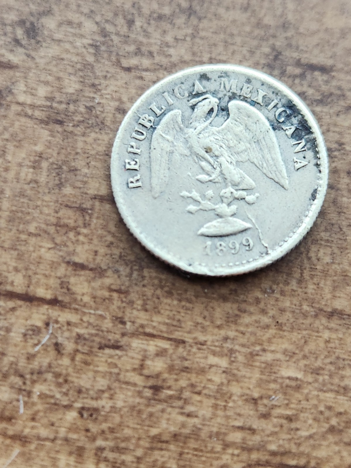 1899 Mexico Silver 5 Centavos Circulated Silver Type Coin