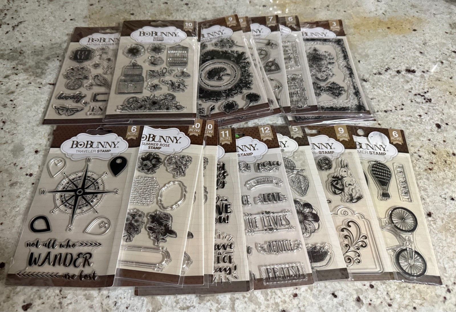 Your choice - NIP Bo Bunny Clear Acrylic Stamp Sets