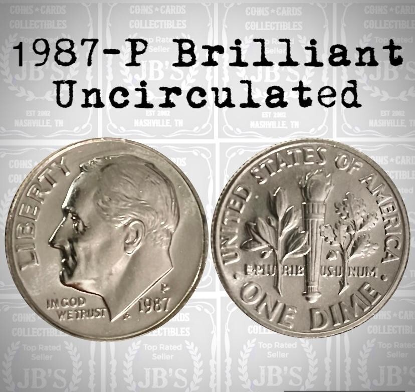 1987-P Roosevelt Dime 10c - BRILLIANT UNCIRCULATED (BU)
