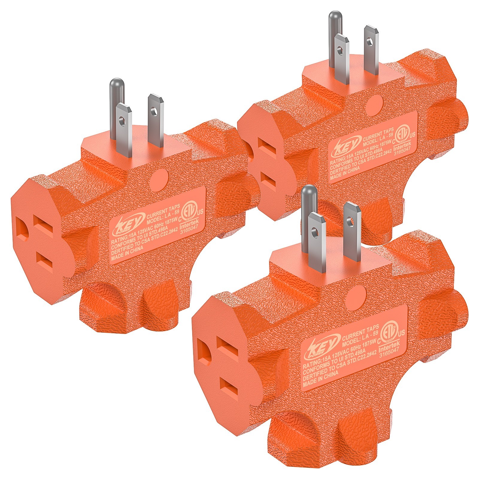 3 Way Plug Adapter,Power Splitter Plug Outlet,3 Way Electrical Splitter