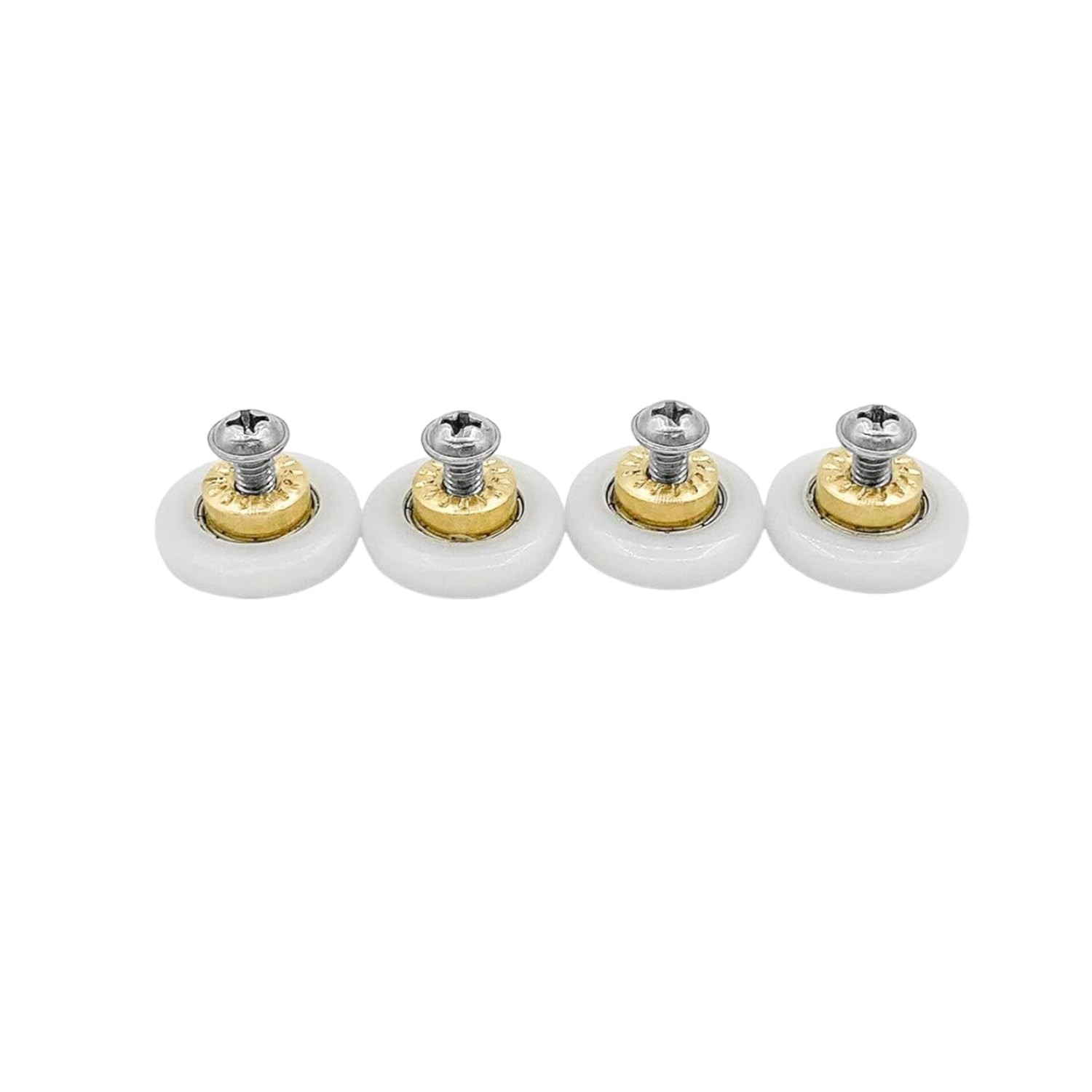 4PCS Shower Door Rollers Runners Wheels Replacement Part Bathroom 19mm, White