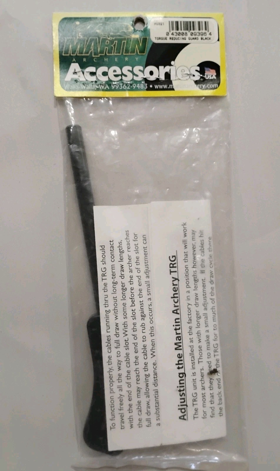 Martin Archery TRG Torque Reducing Guard Black Carbon Compound Bow Cable Slide
