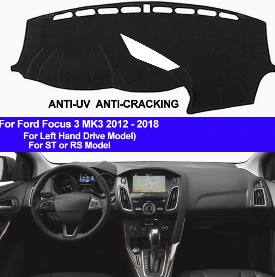 Car Dash Cover Mat Dashboard Pad Carpet Mat for Ford Focus 3 MK3 2012-2018 ST RS
