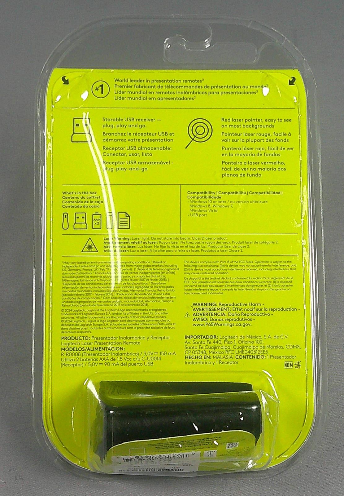 LOGITECH R400 LASER Wireless Presenter Laser Pointer USB Remote ***New***