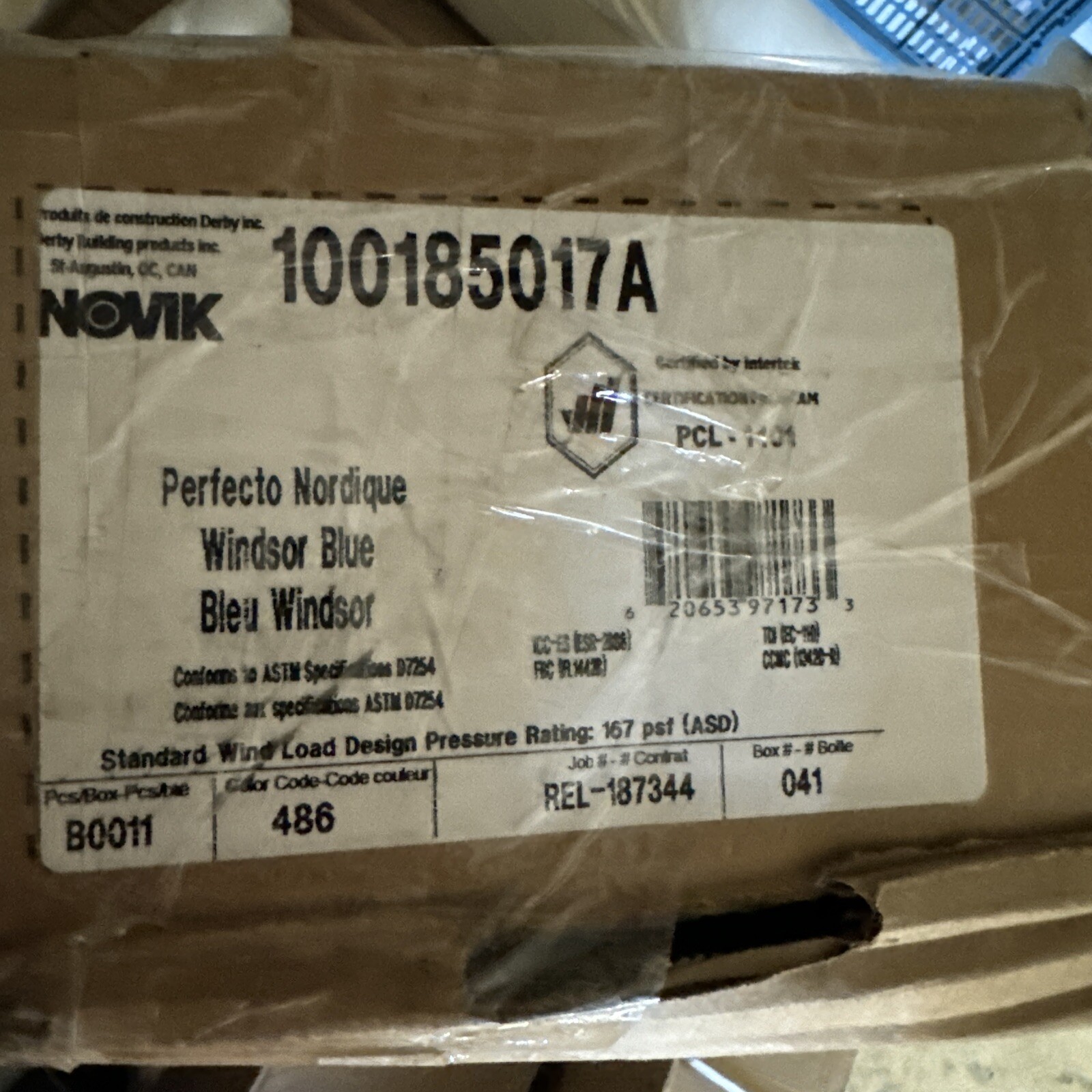Qty=1 Box of 11: Novik  47" X 16.5" Windsor Blue Bleu Windsor